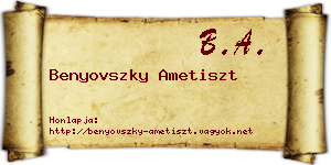 Benyovszky Ametiszt névjegykártya
